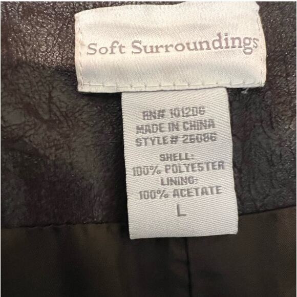 Soft Surroundings Dark Brown Leather Jacket with Gold Accents size Large - Picture 5 of 5